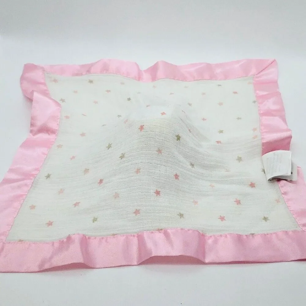 Aden Anais Bunny Lovey Musy Mate Pink Oh My Stars Security Blanket Muslin